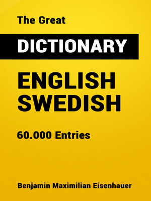 cover image of The Great Dictionary English--Swedish